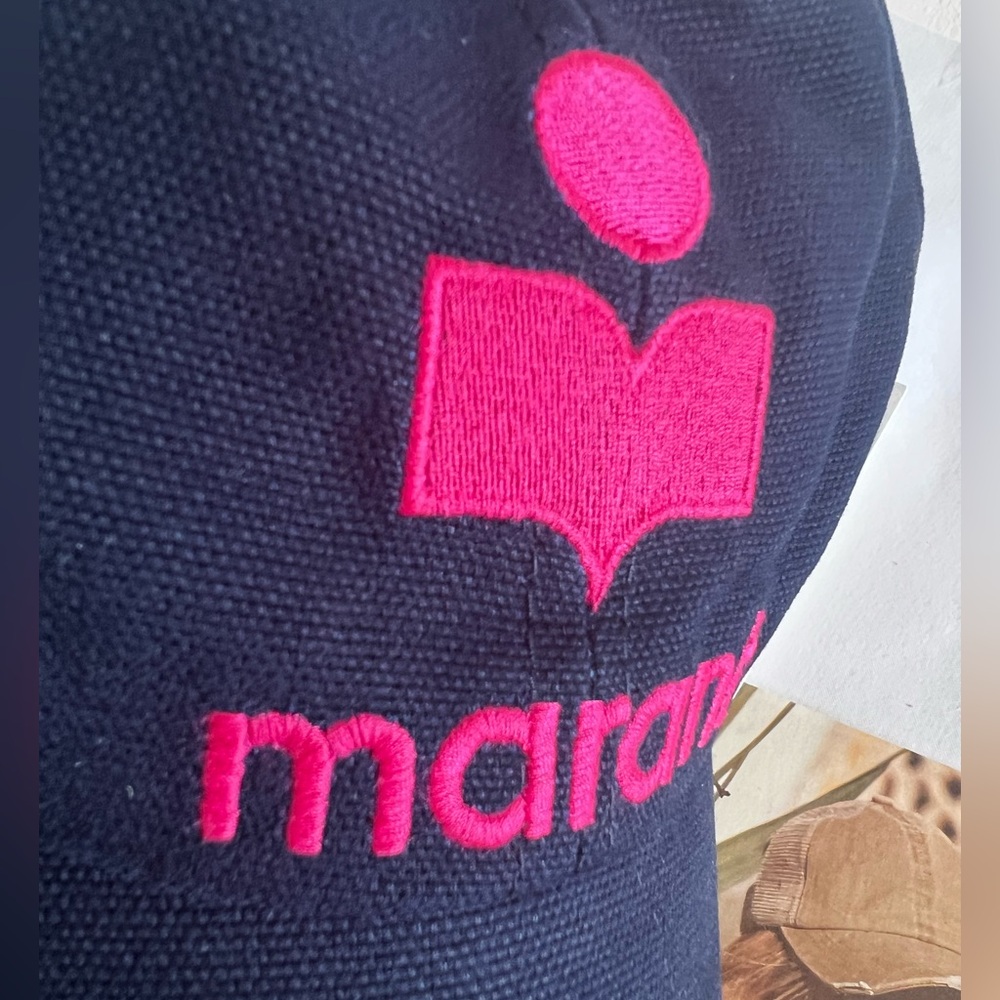 Isabel Marant embroidered logo navy baseball cap - Picture 3 of 6
